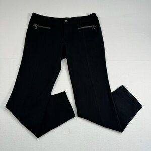 Dkny Jeans Straight Leg Pants Womens Size 12 Mid Rise Black Zipper Pockets